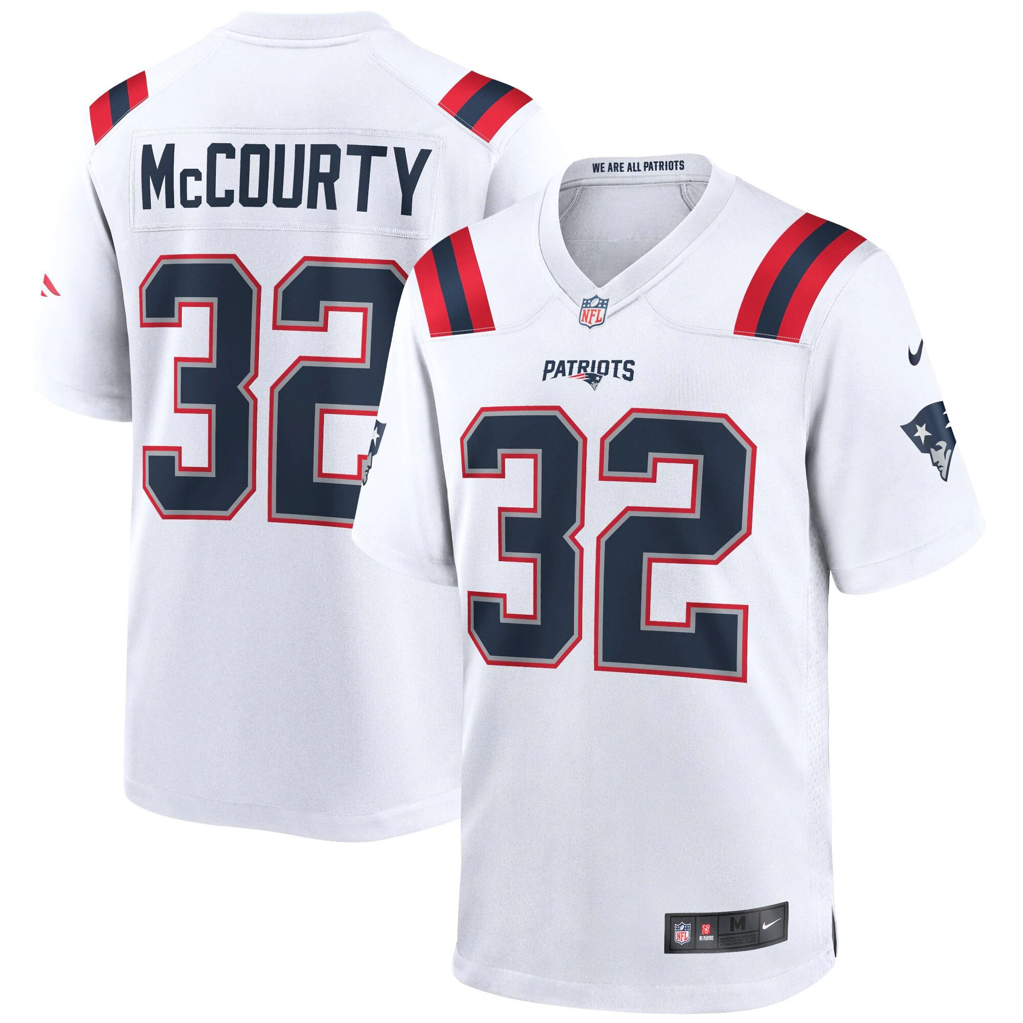 Men New England Patriots #32 Devin McCourty Nike White Game NFL Jersey